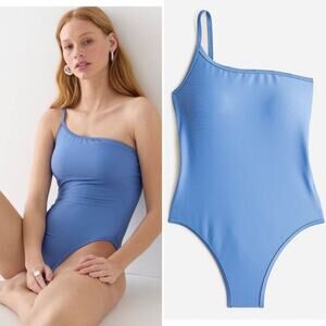 J.CREW Ribbed One Strap One Piece Square Neck Light Bright Blue Size 20 NEW